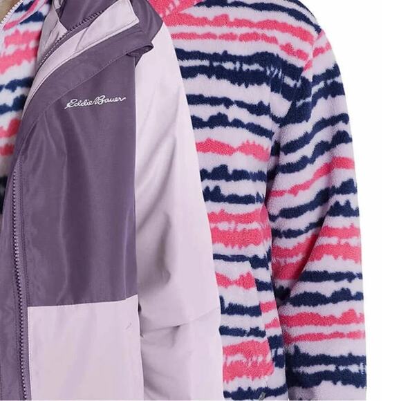 Eddie Bauer Girl's Jacket Coat 3 in 1 System Paradise Lilac Small NWT - Picture 3 of 8